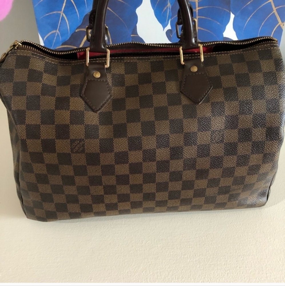 Authentic Louis Vuitton Damier Ebene Speedy 35